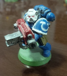 Space Marine Veteran with Heavy Bolter painted by me